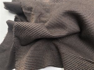 Polyesterjersey - stribet med kobber glimmer